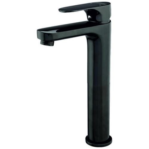 Single Liver Basin Mixer Jumbo with 600mm Long SS Braided Hose Black